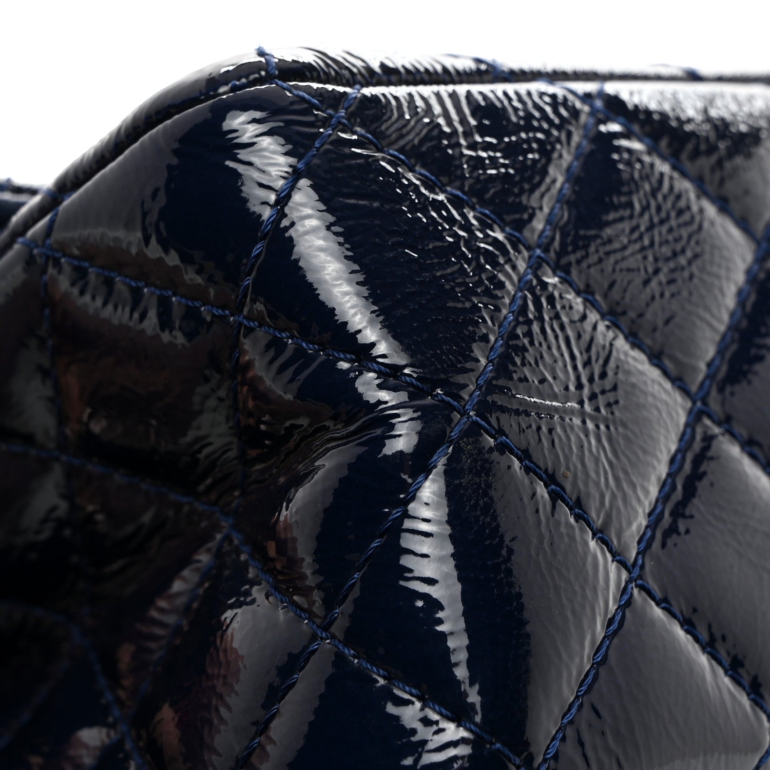 Chanel Distressed Patent Quilted 2.55 Reissue 227 Flap Dark Blue 12 of 13