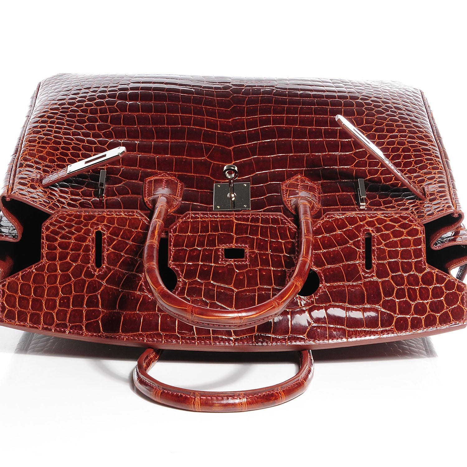 Hermes Shiny Porosus Crocodile Birkin 35 Miel 3 of 29