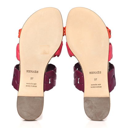 Hermes Nappa Gwen Espadrille Sandals 37 Multicolored Violet Lilas 5 of 9