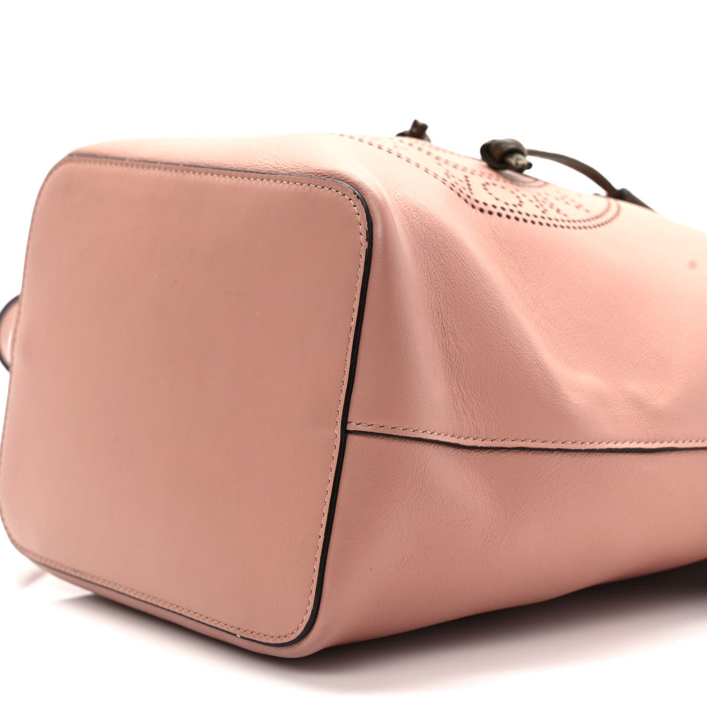 Vitello Grace F is Fendi Stamp Patch Perforated Small Mon Tresor Bucket Bag Rosa Bourbon