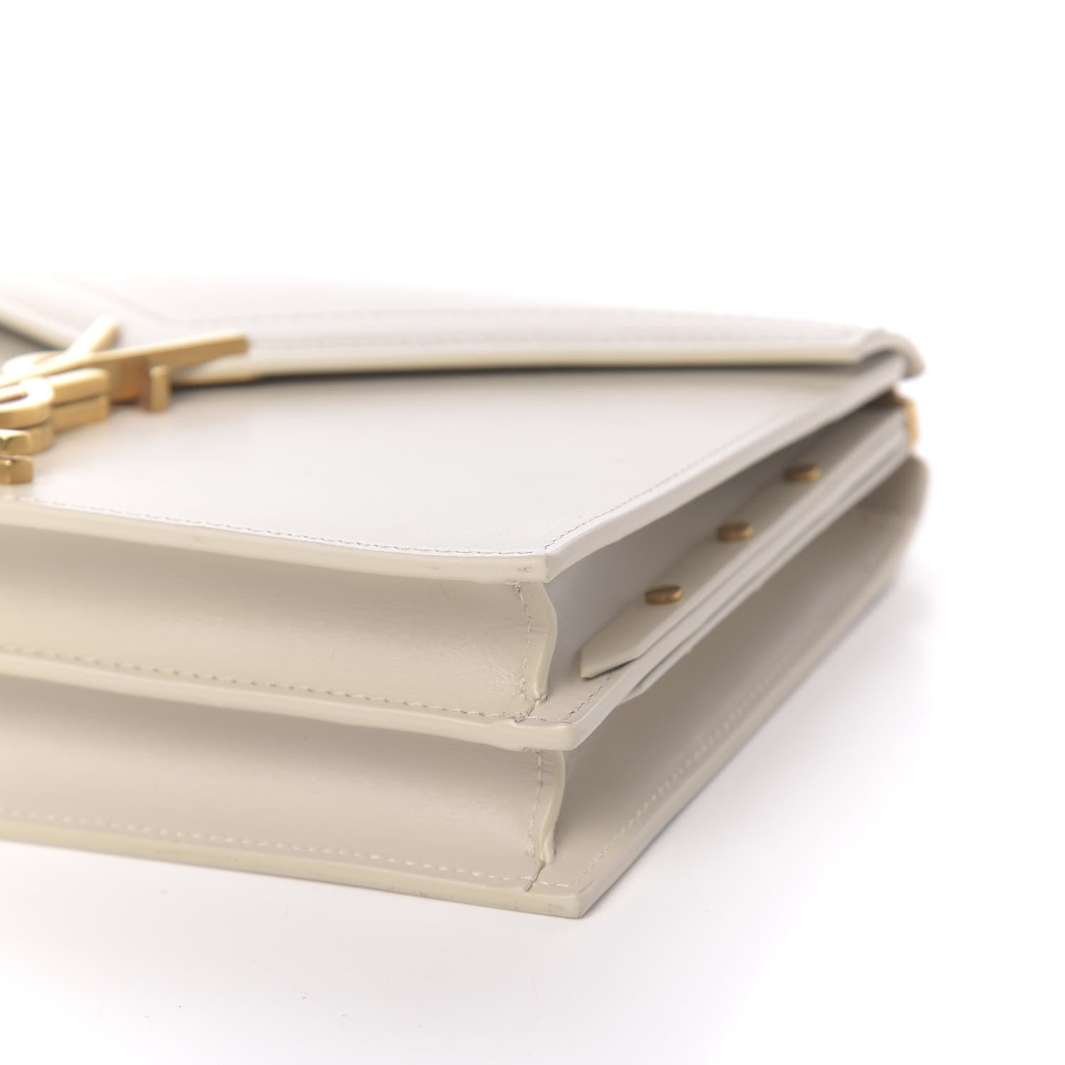 Saint Laurent Calfskin Monogram Cassandra Clasp Bag Porcellana 8 of 9