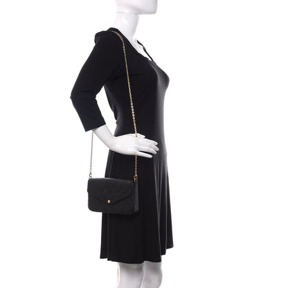 Louis Vuitton Empreinte Pochette Felicie Chain Wallet Black 2 of 15