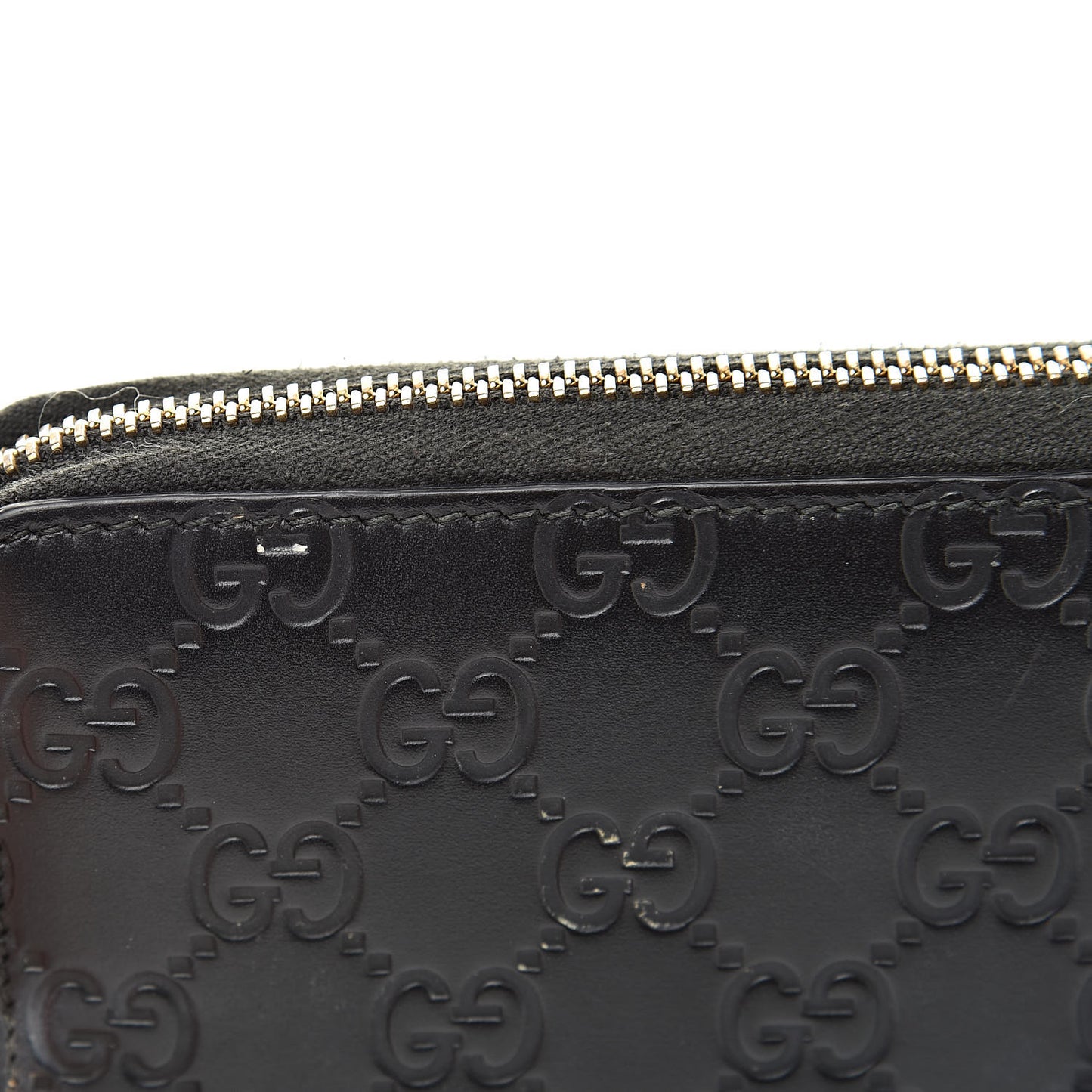 Guccissima Bow Zip Around Wallet Black