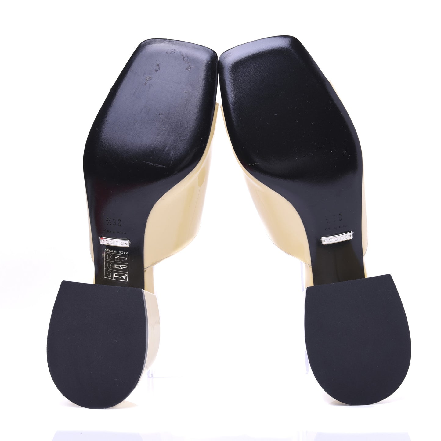 Patent Lexi Horsebit Mid-Heel Slide Sandals 36.5 Burro
