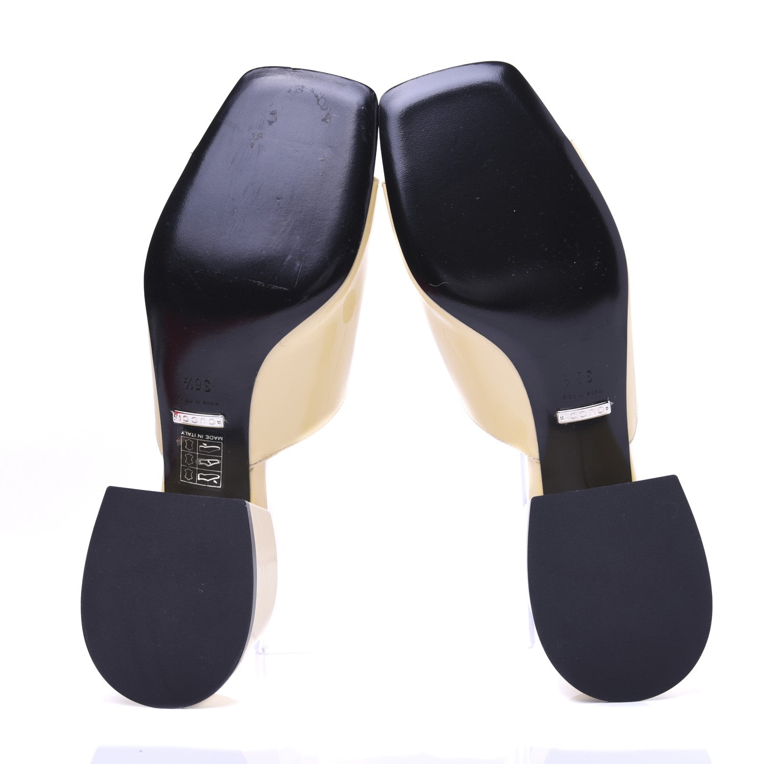 Gucci Patent Lexi Horsebit Mid-Heel Slide Sandals 36.5 Burro 9 of 13