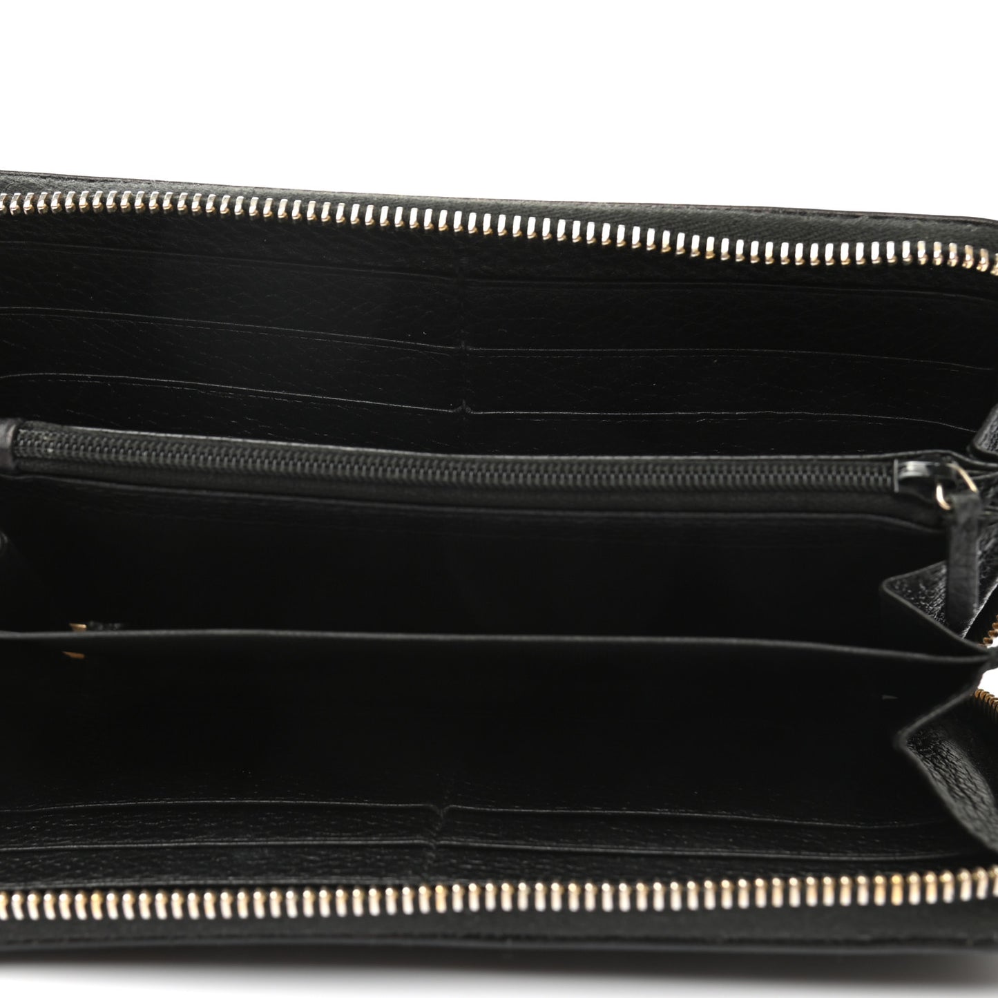Pebbled Calfskin Soho Zip Around Wallet Black