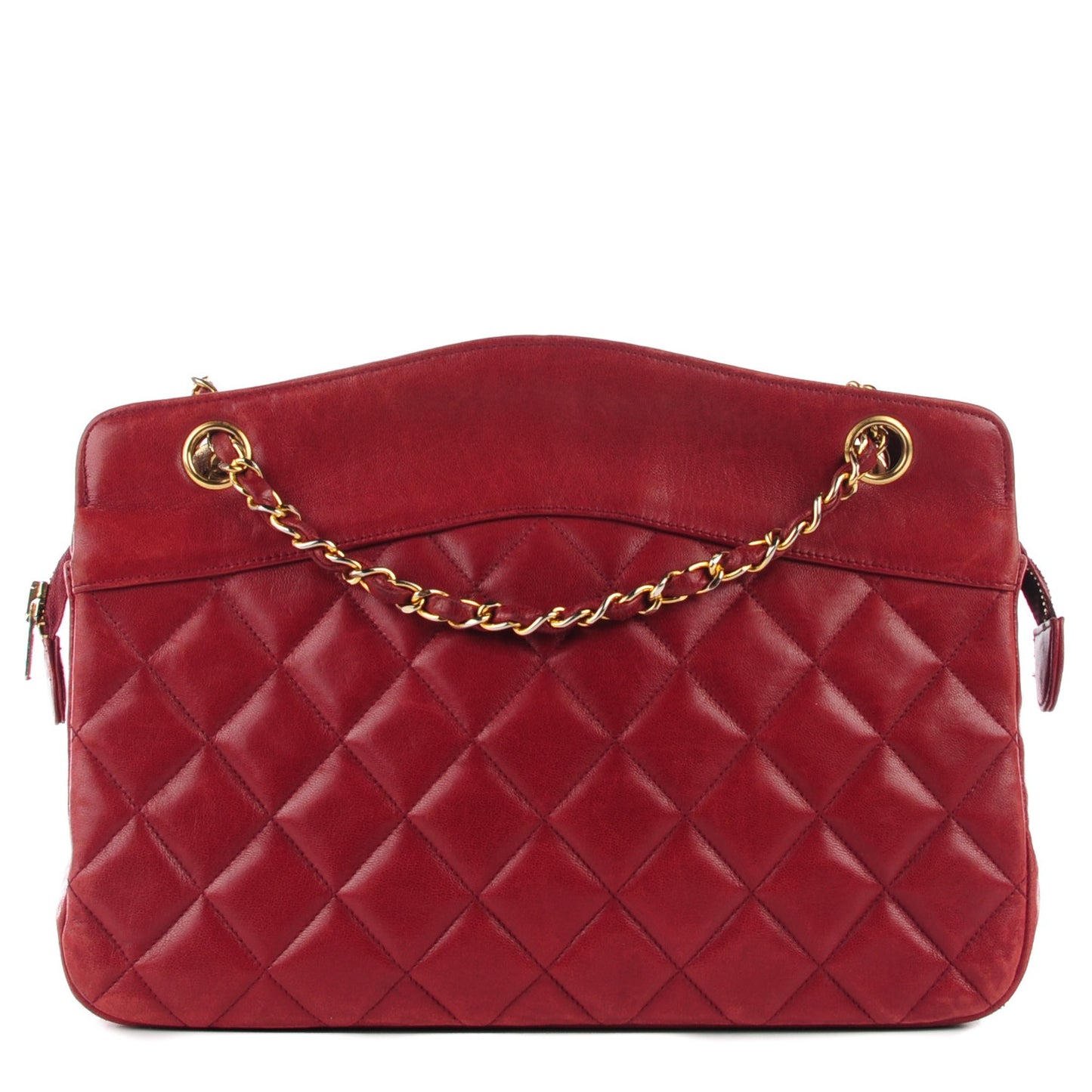 Lambskin Quilted Shoulder Bag Red