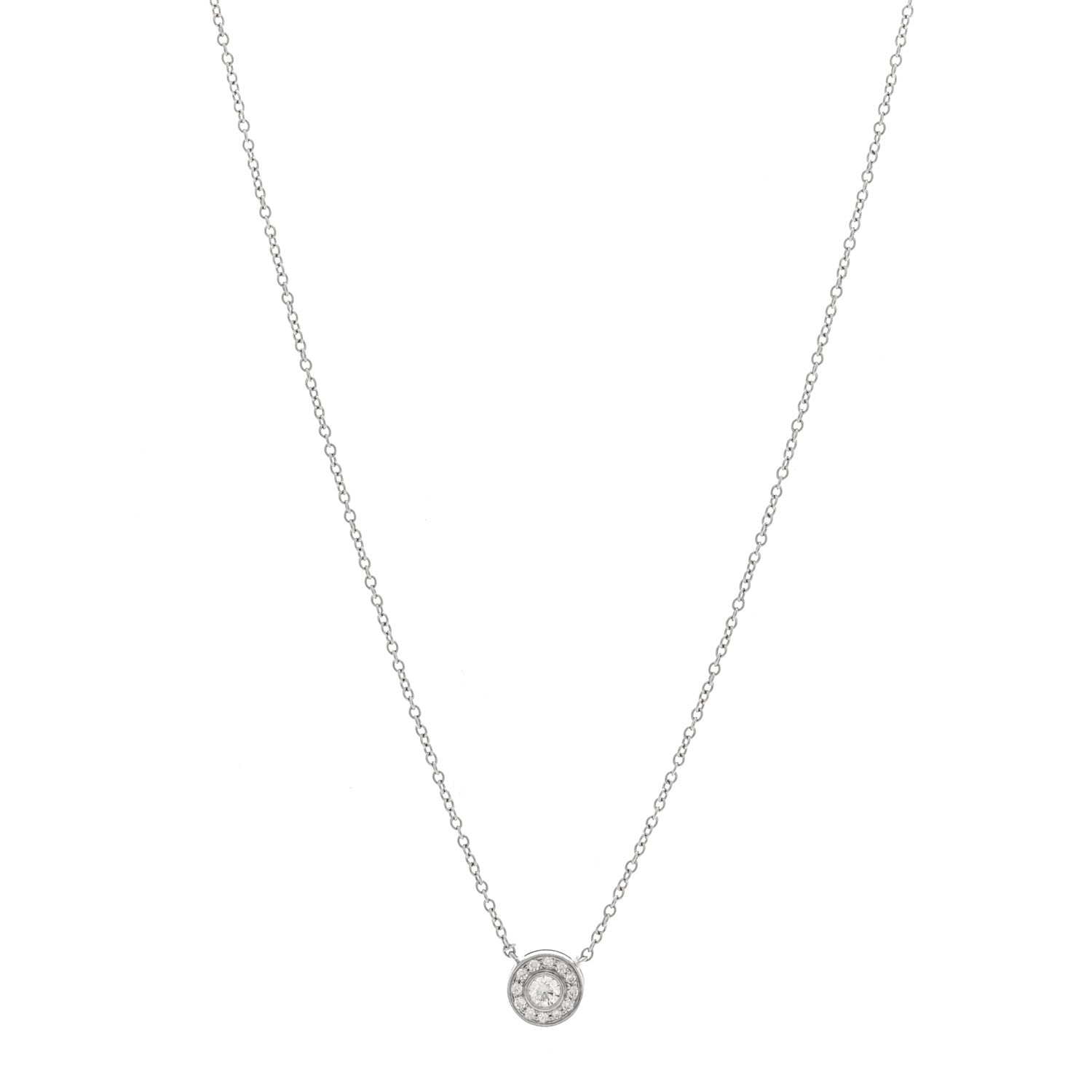 Tiffany Platinum Diamond .16ctw Soleste Pendant Necklace 1 of 5
