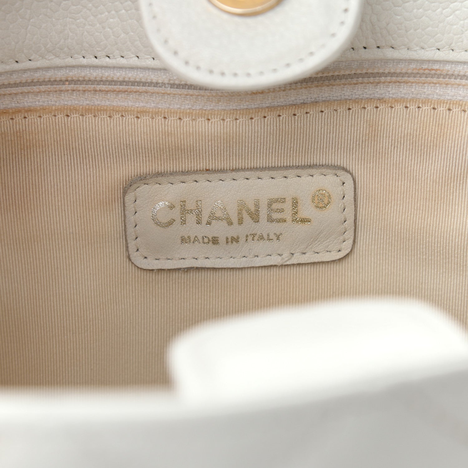 Chanel Caviar Petit Shopping Tote PST White 5 of 15