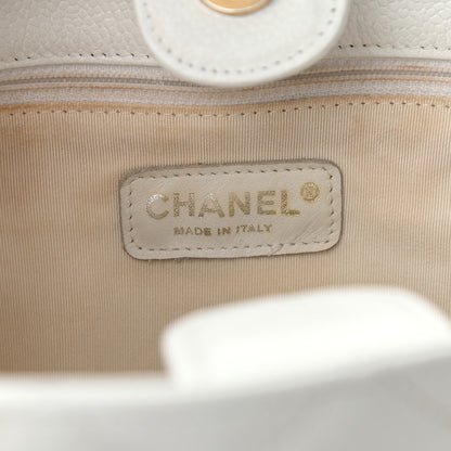 Chanel Caviar Petit Shopping Tote PST White 5 of 15