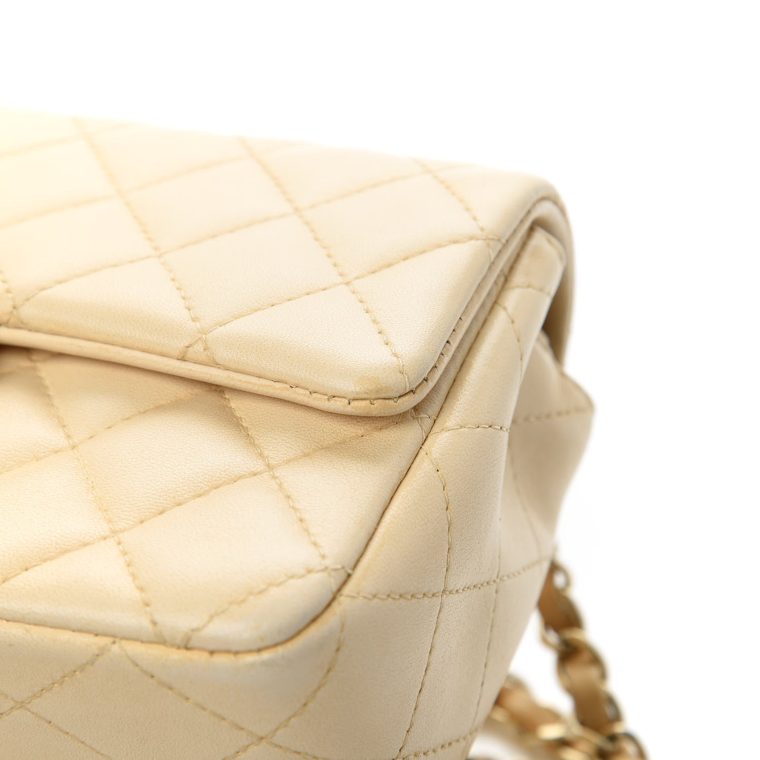 Chanel Lambskin Quilted Mini Rectangular Flap Beige 11 of 11