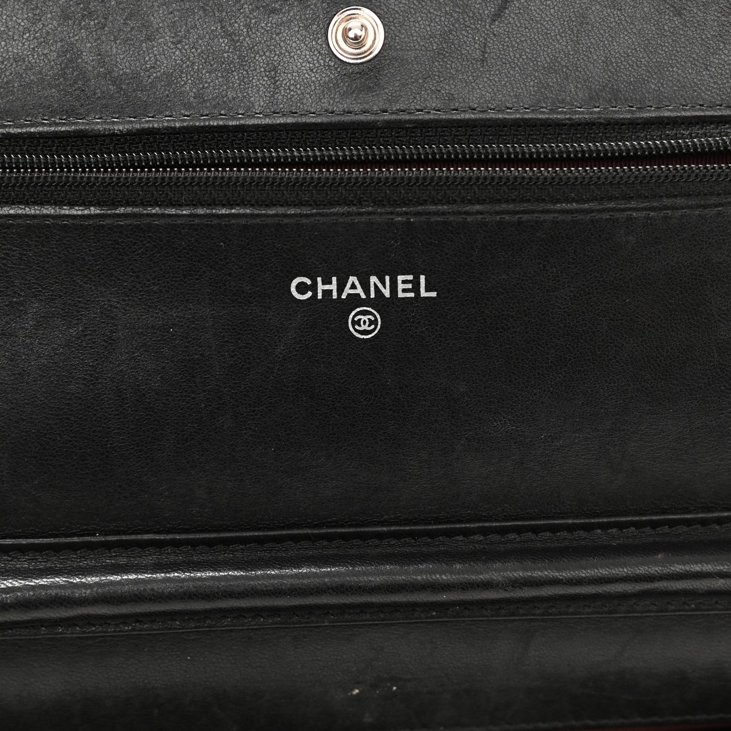 Lambskin Quilted Wallet On Chain WOC Black