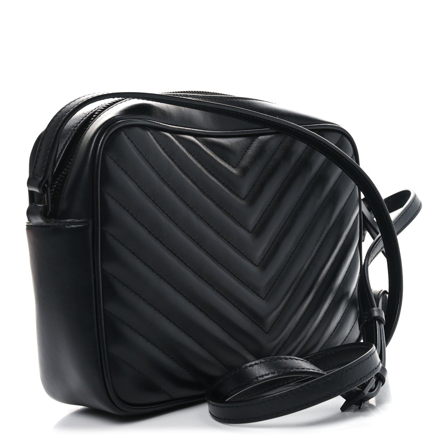 Calfskin Matelasse Monogram Monochrome Lou Camera Bag Black