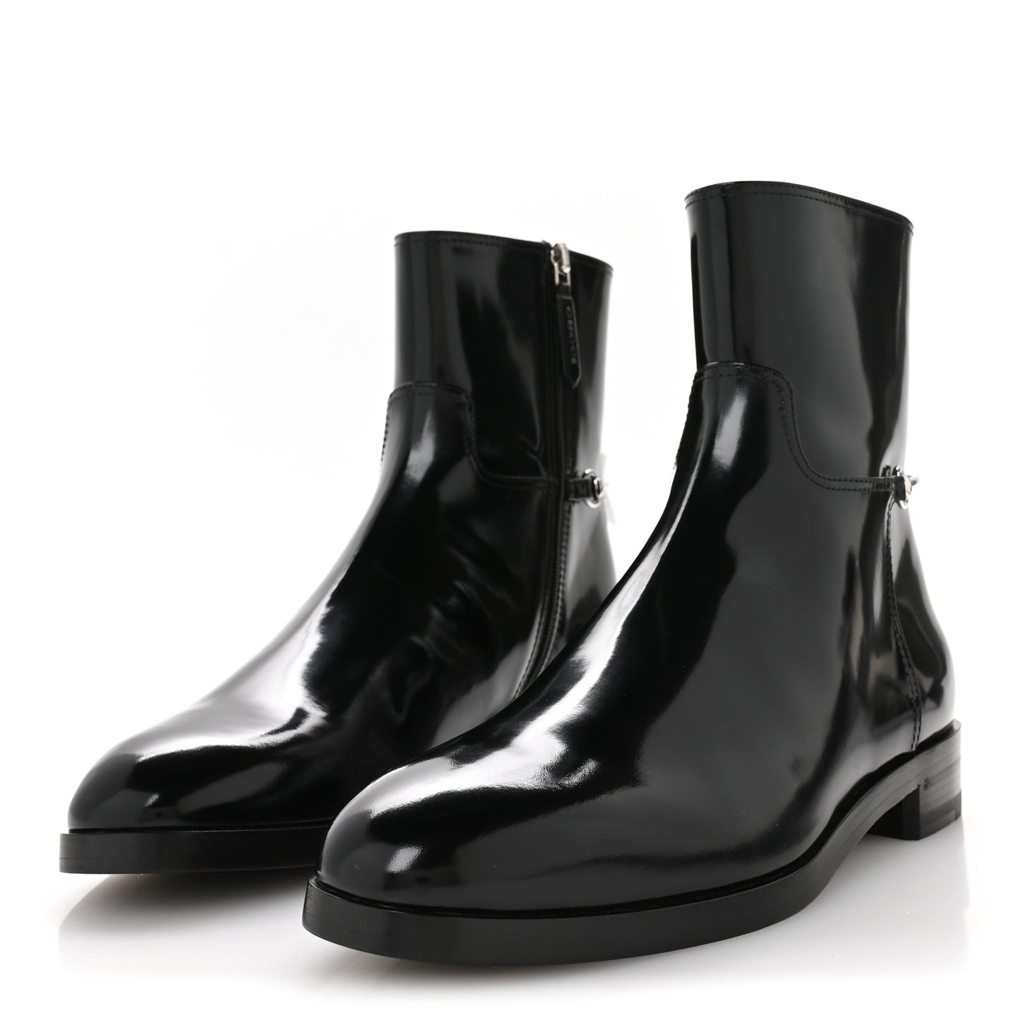 Brushed Calfskin Michelangelo Slim Horsebit Ankle Boots 39.5 Black
