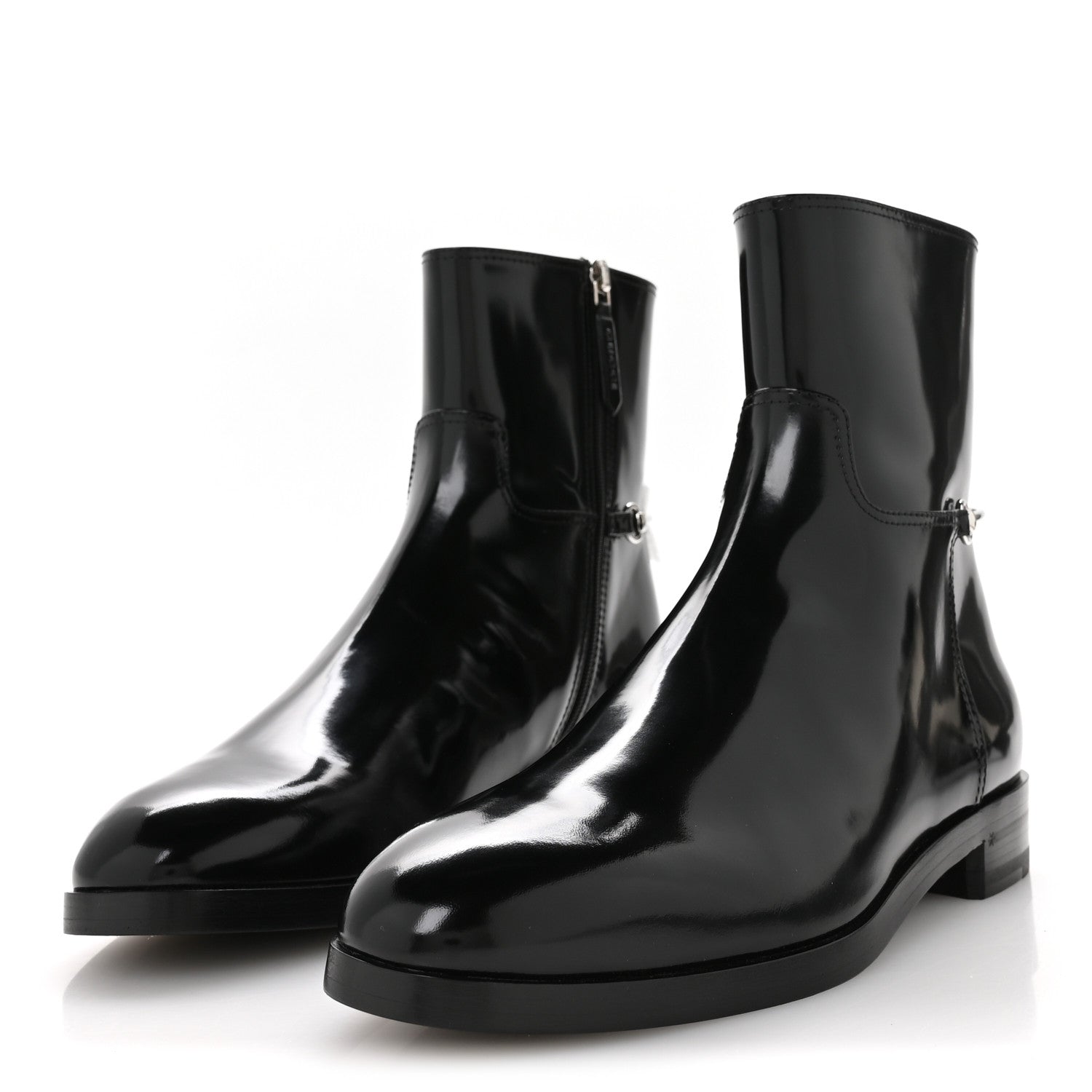 Gucci Brushed Calfskin Michelangelo Slim Horsebit Ankle Boots 39.5 Black 4 of 9