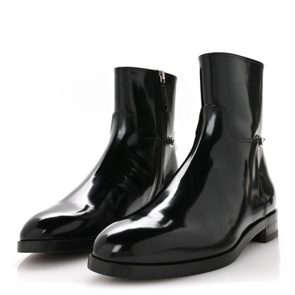 Gucci Brushed Calfskin Michelangelo Slim Horsebit Ankle Boots 39.5 Black 4 of 9
