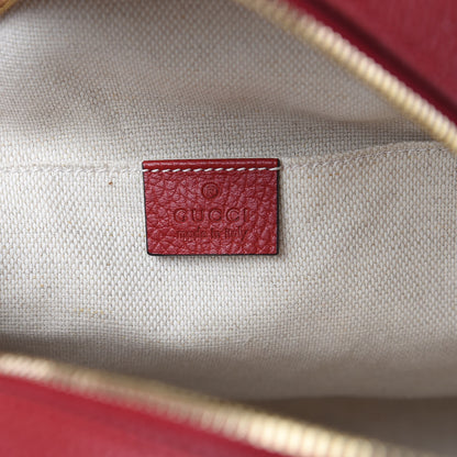 Gucci Pebbled Calfskin Soho Chain Backpack Hibiscus Red 6 of 9