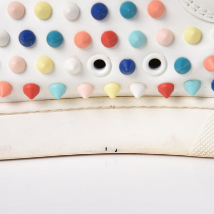Christian Louboutin Calfskin Louis Spikes Flat Sneakers 40 White Multi 15 of 26