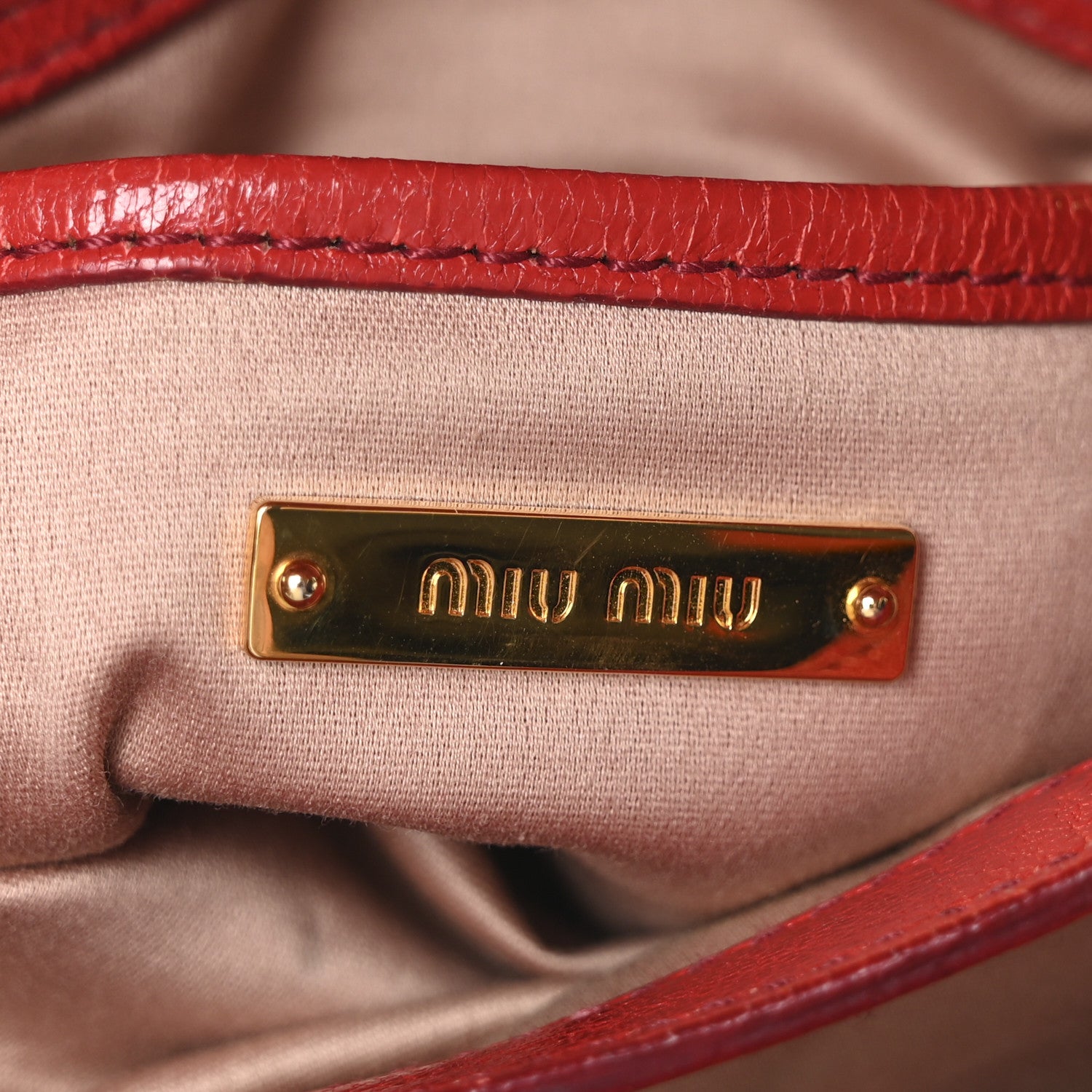 Miu Miu Madras Shoulder Bag Fuoco 6 of 9