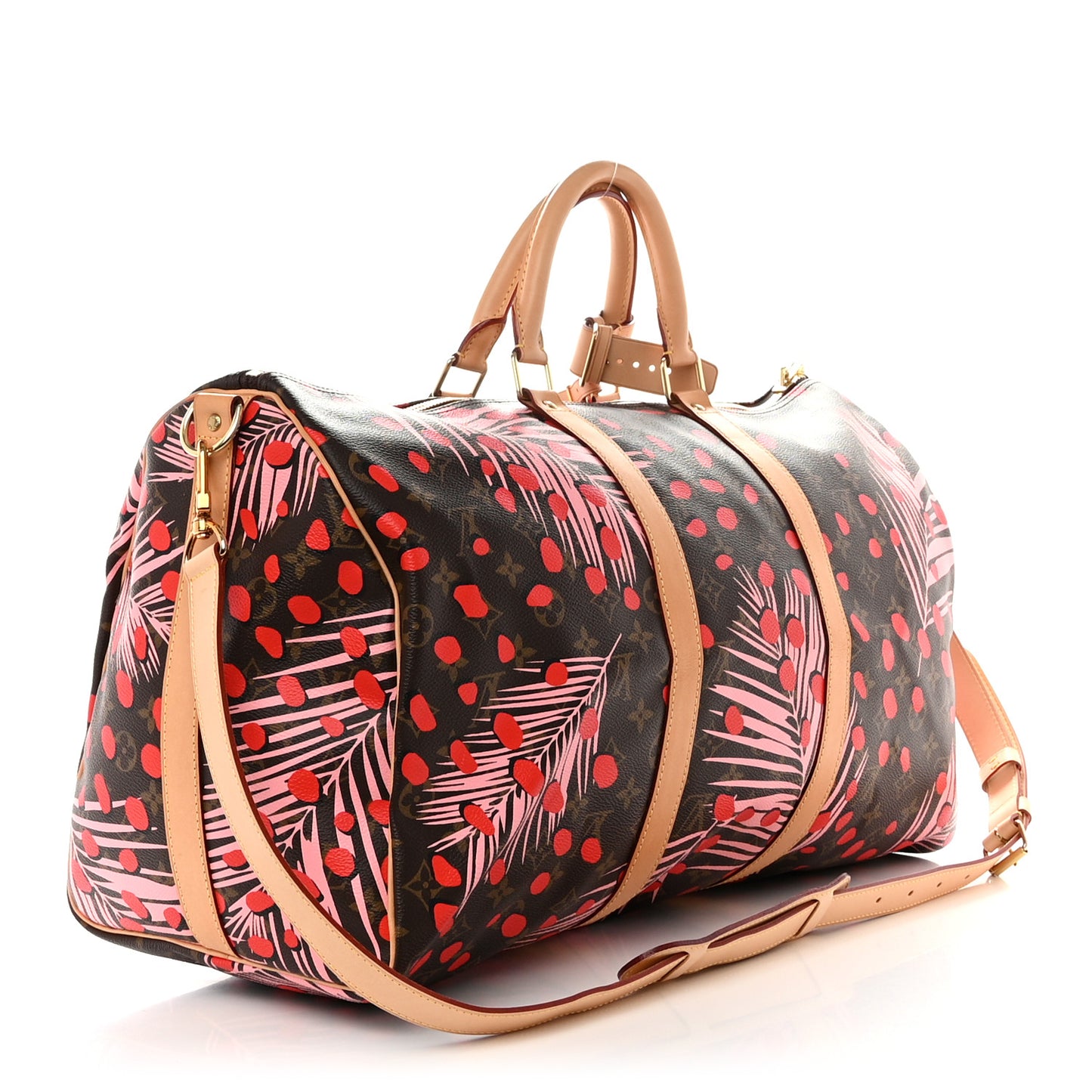 Monogram Jungle Dots Keepall Bandouliere 50 Sugar Pink Poppy