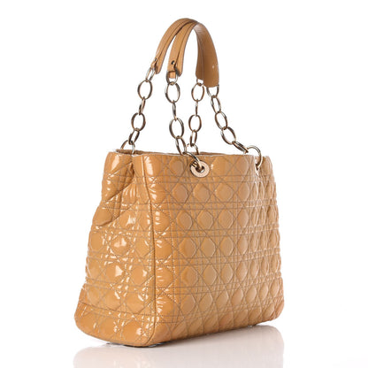 Christian Dior Patent Cannage Large Dior Soft Shopping Tote Beige 2 of 12