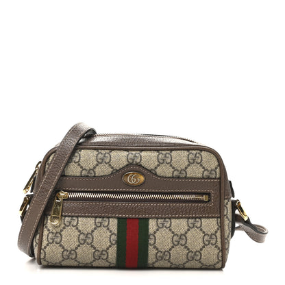 Gucci GG Supreme Monogram Web Mini Ophidia Shoulder Bag Brown 1 of 10