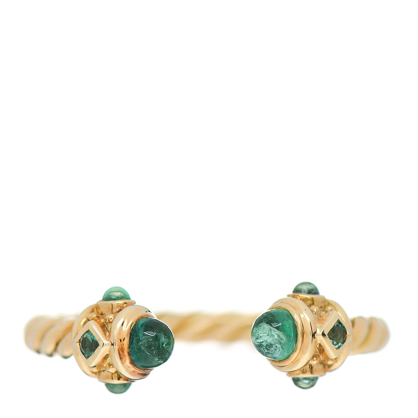 18K Yellow Gold Emerald Renaissance Ring 45 3.5
