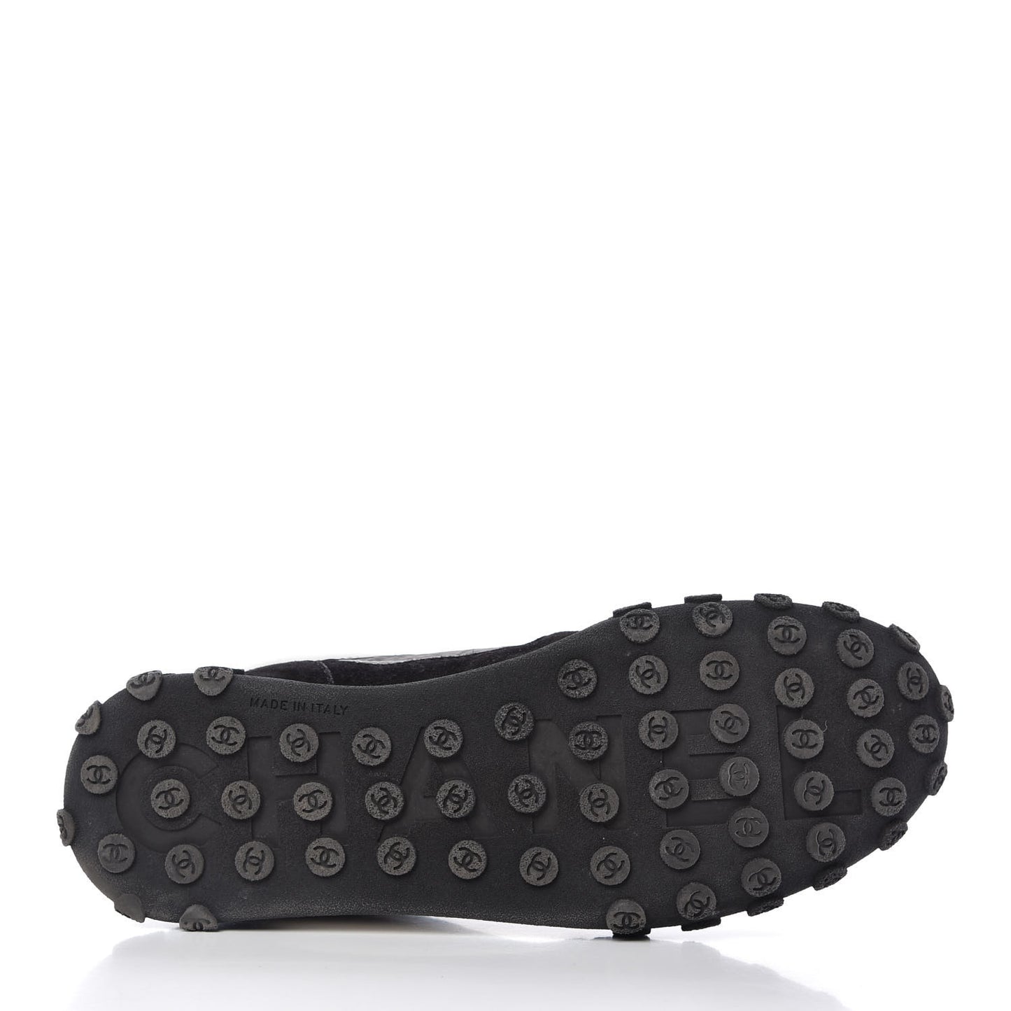 Nylon Calfskin Womens CC Sneakers 41 Black White
