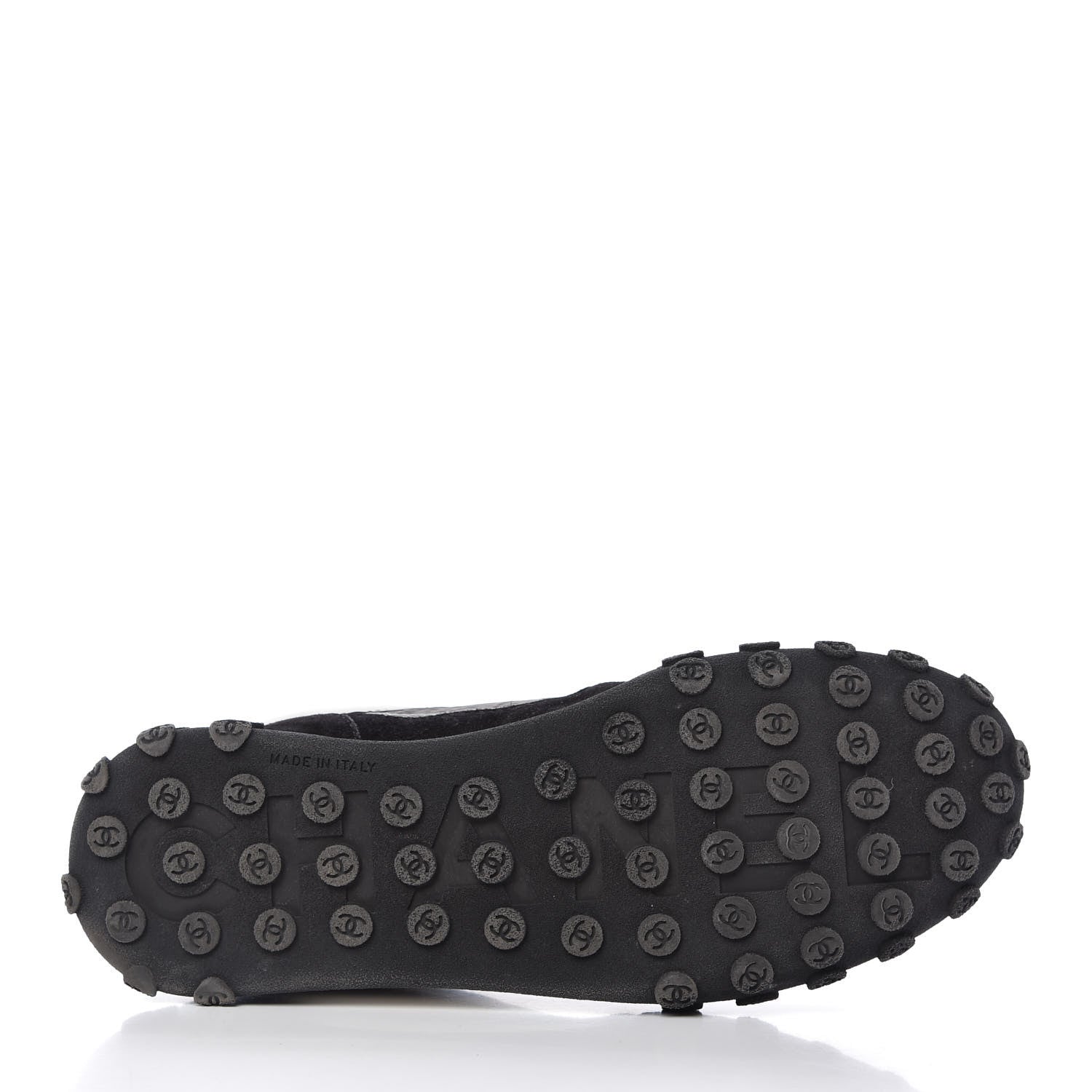 Chanel Nylon Calfskin Womens CC Sneakers 41 Black White 8 of 10
