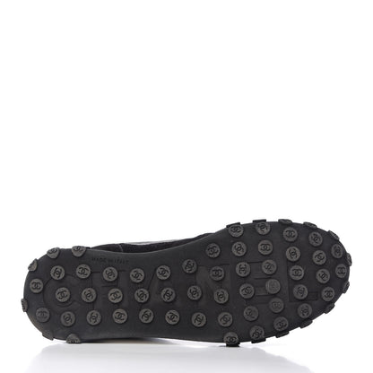 Chanel Nylon Calfskin Womens CC Sneakers 41 Black White 8 of 10