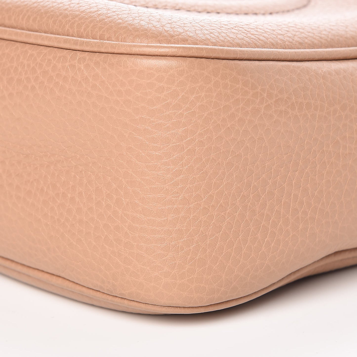 Pebbled Calfskin Small Soho Disco Bag Rose Beige