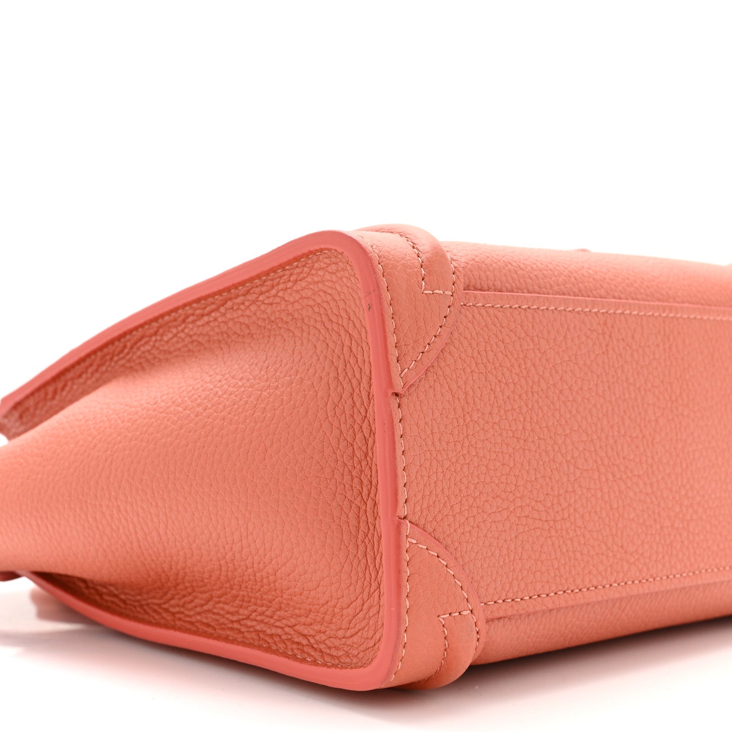 Celine Drummed Calfskin Nano Luggage Lychee 9 of 10