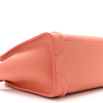 Celine Drummed Calfskin Nano Luggage Lychee 9 of 10