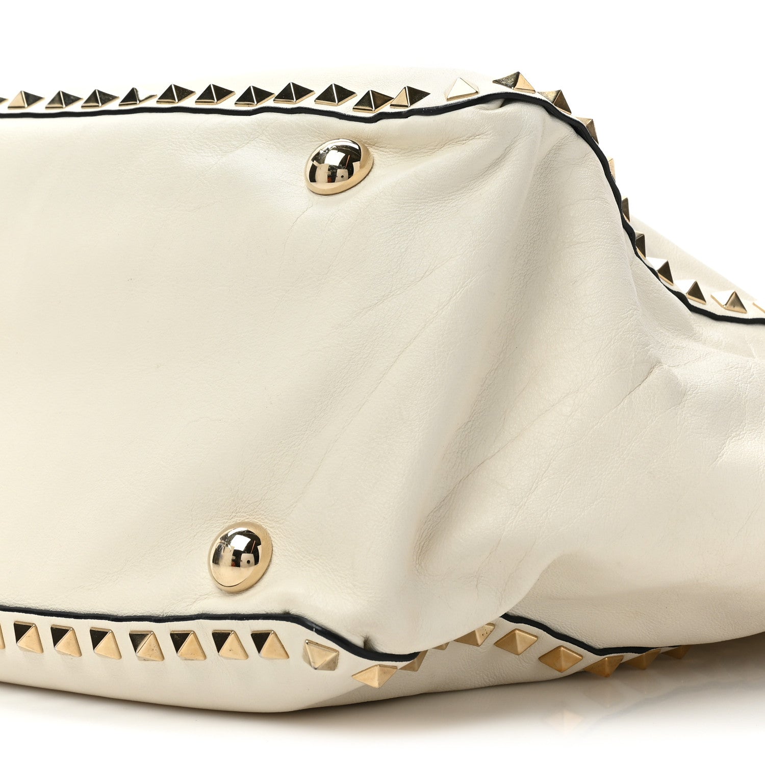 Valentino Garavani VALENTINO GARAVANI Vitello Medium Rockstud Tote Ivory 7 of 14