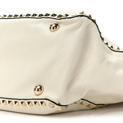 Valentino Garavani VALENTINO GARAVANI Vitello Medium Rockstud Tote Ivory 7 of 14
