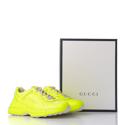 Gucci Calfskin Mens Rhyton Sneakers 11 Yellow Fluo 10 of 10