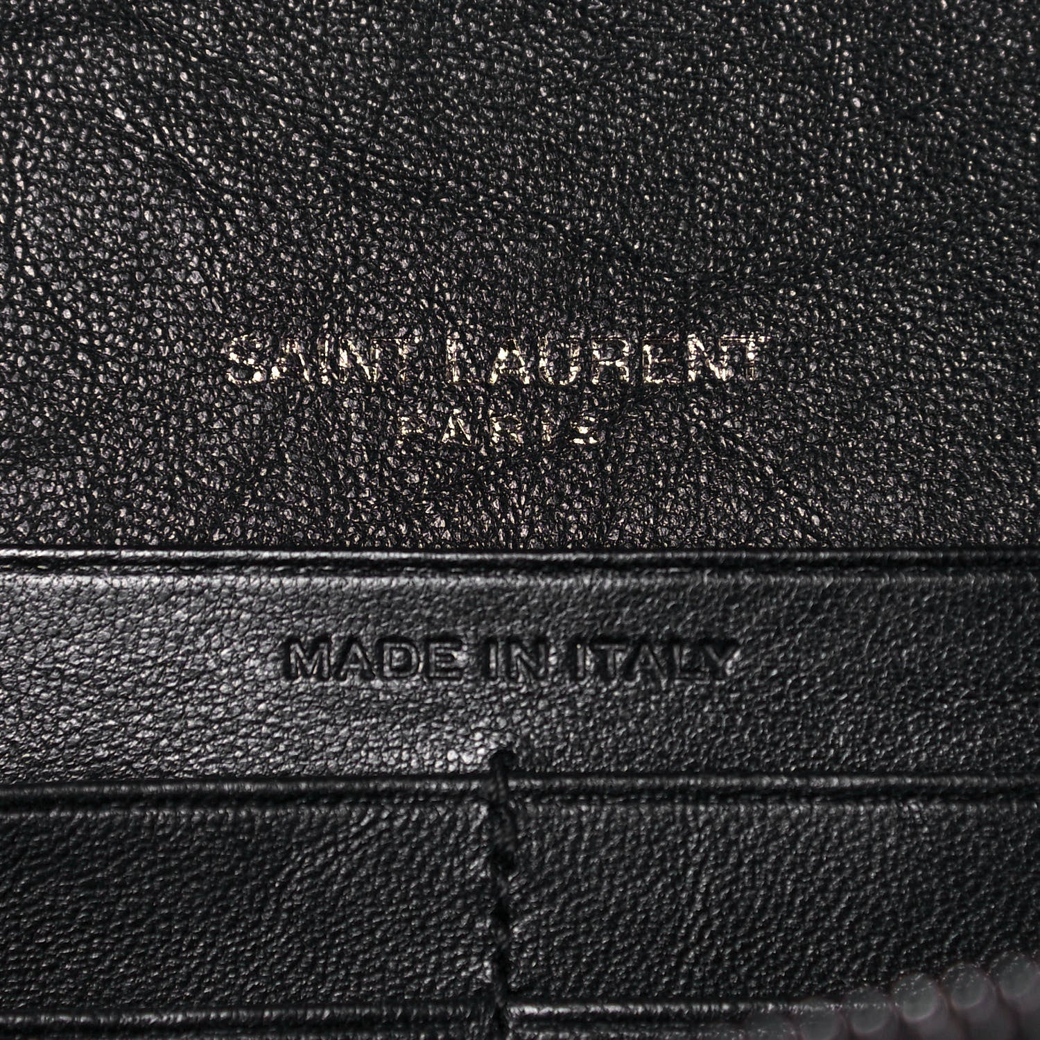 Saint Laurent Lambskin Diamond Quilted Becky Chain Wallet Black 6 of 13