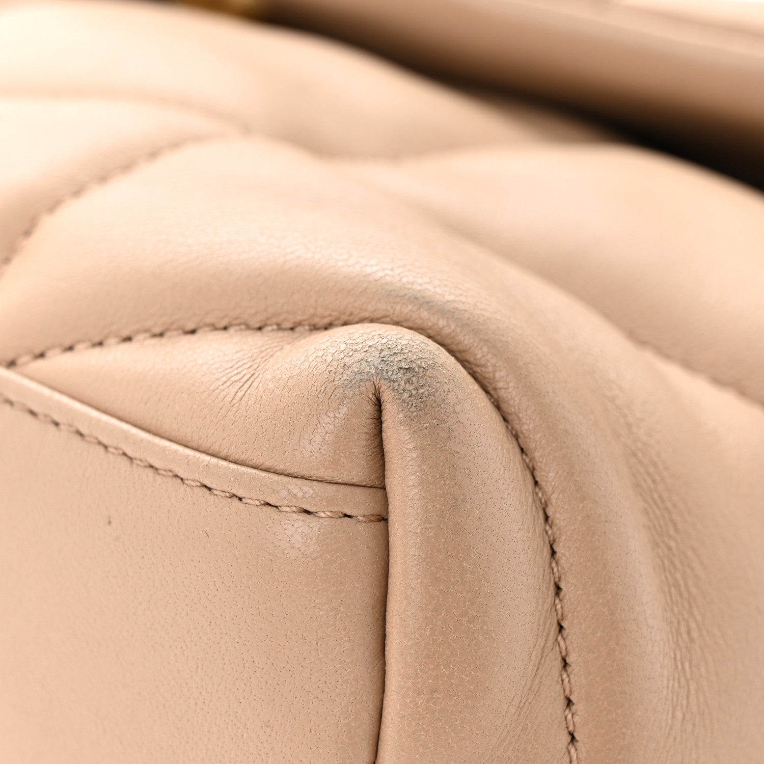 Saint Laurent Lambskin Quilted Toy Loulou Puffer Monogram Chain Satchel Dark Beige 10 of 19