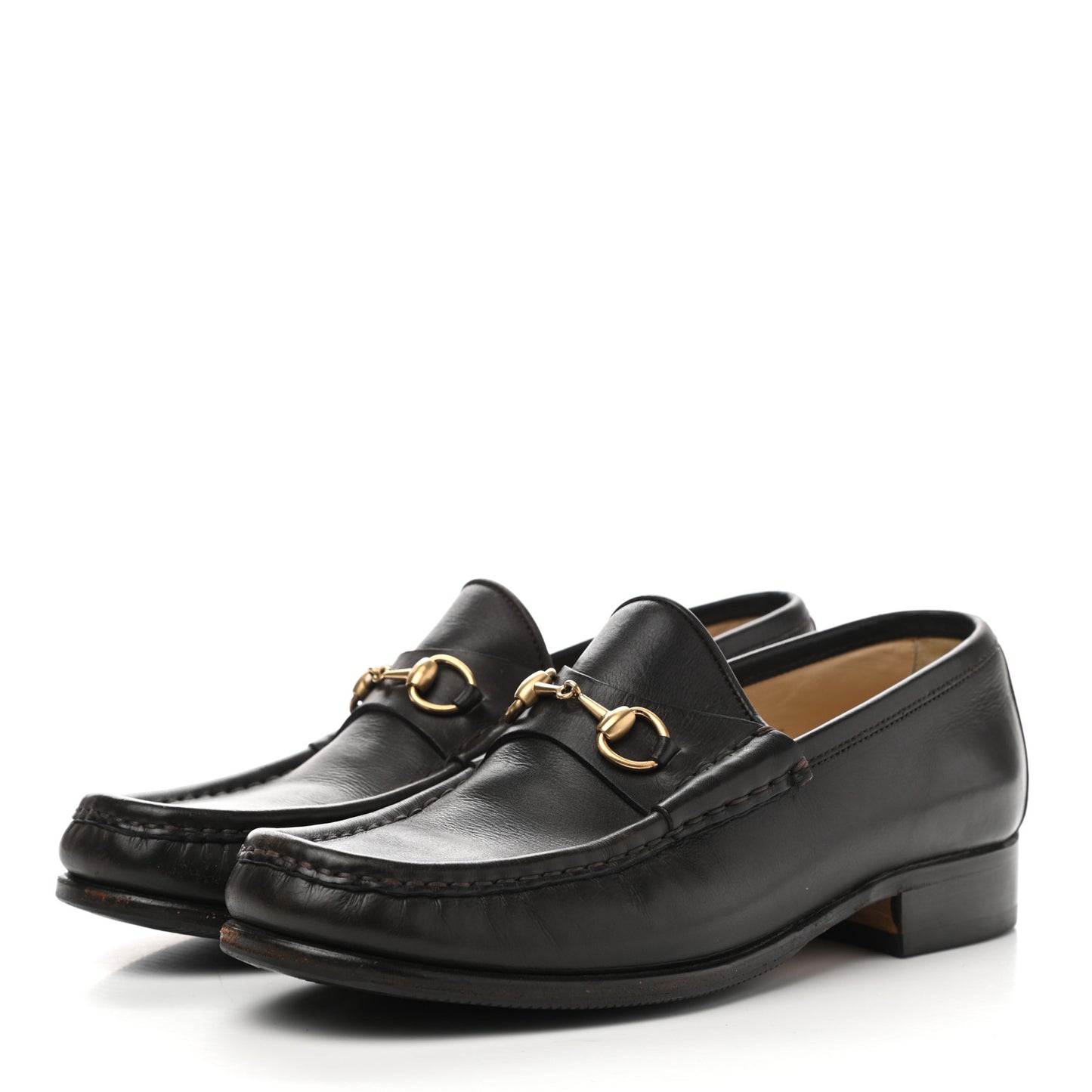 Calfskin Mens Horsebit Loafers 8.5 Marrone