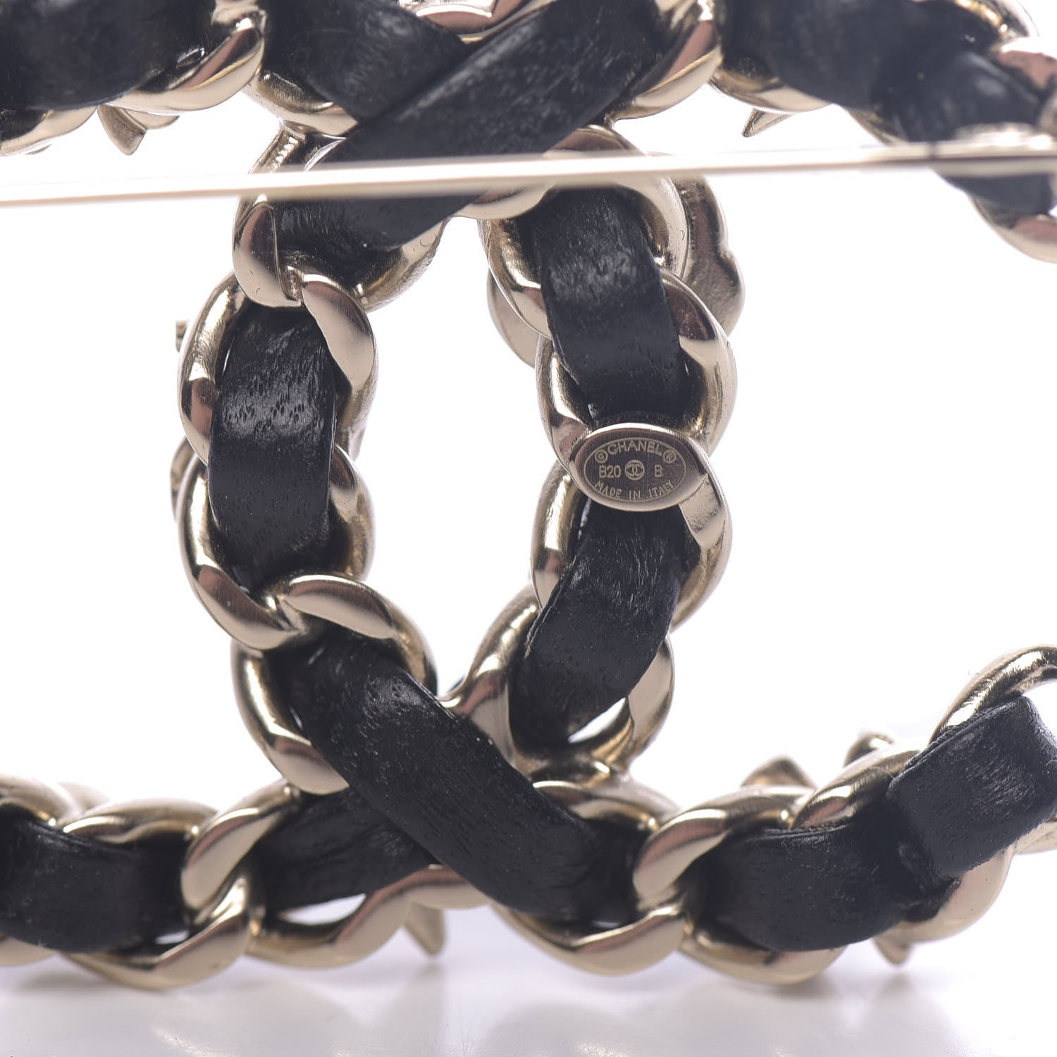 Chanel Lambskin Pearl Strass Sergeant Brooch Gold 4 of 5