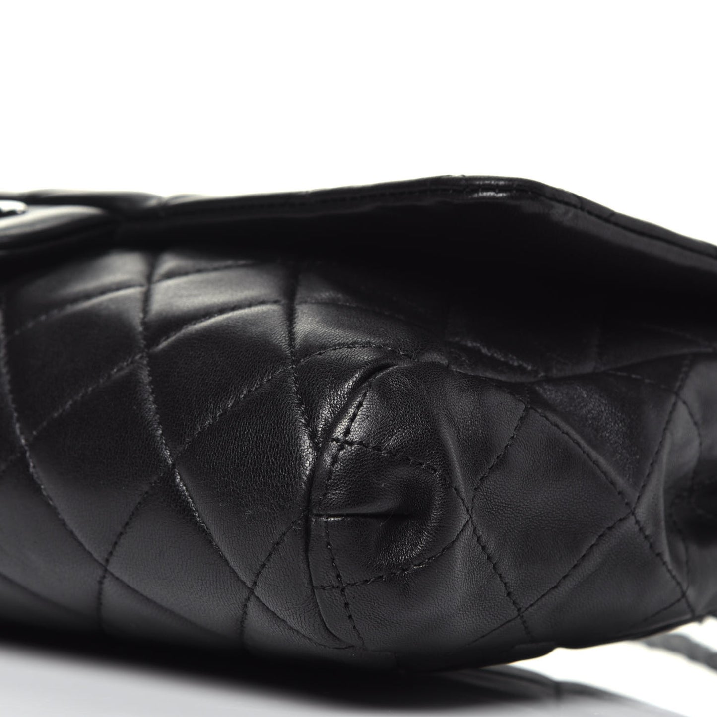 Lambskin Quilted Clutch With Chain Flap Black