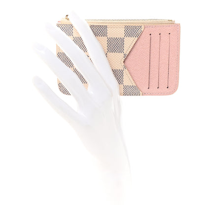 Louis Vuitton Damier Azur Zipped Romy Card Holder  Rose Ballerine 2 of 7