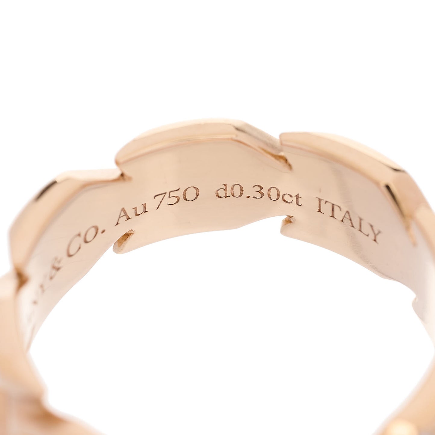 18K Rose Gold Diamond Victoria Vine Band Ring 49 5