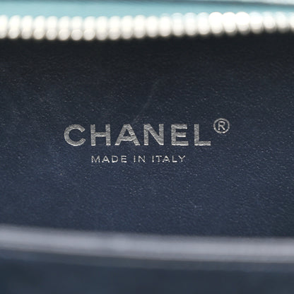 Chanel Iridescent Caviar Quilted Small CC Filigree Vanity Case Dark Turquoise 6 of 10