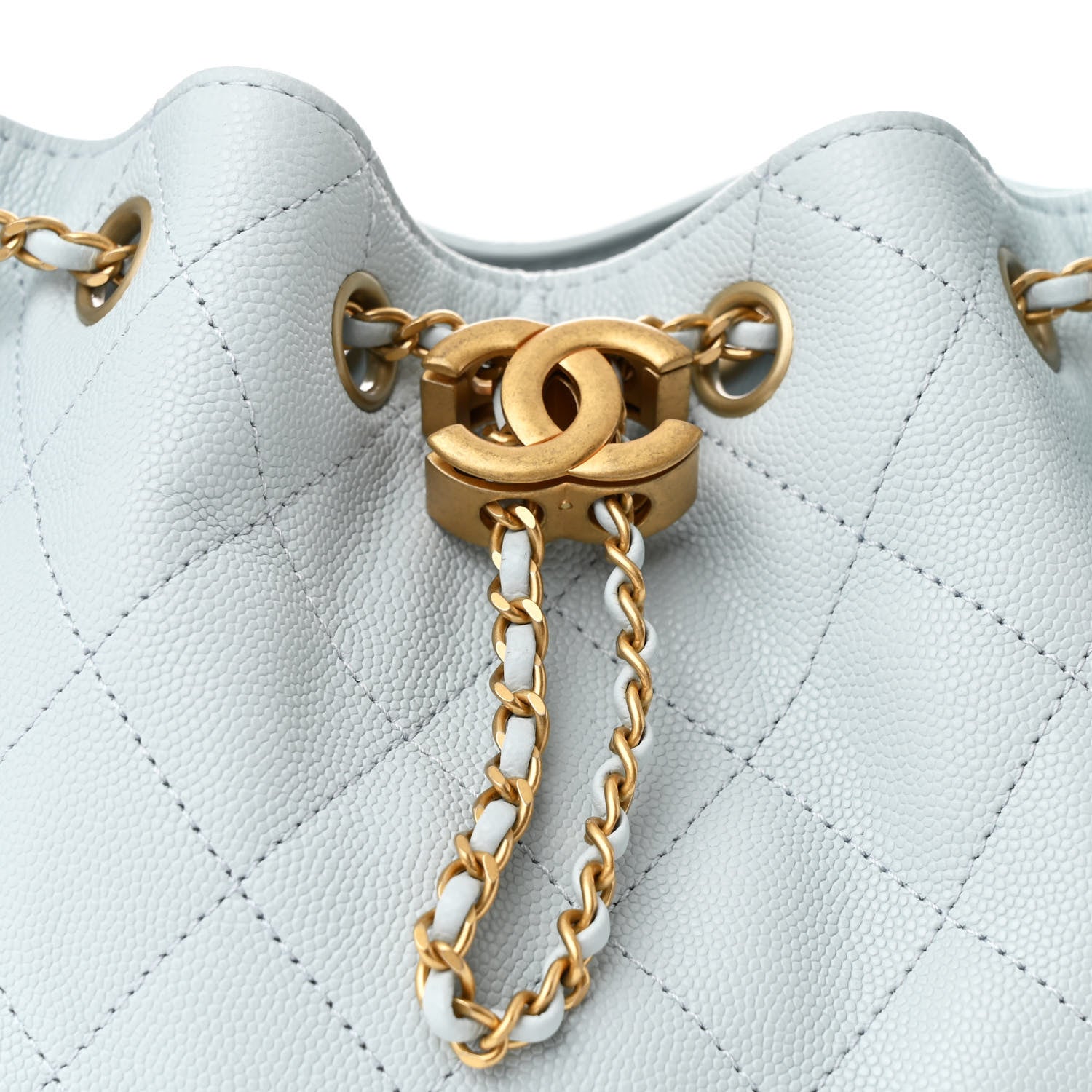 Chanel Caviar Quilted Small Chanel 25 Handbag Light Blue 8 of 11