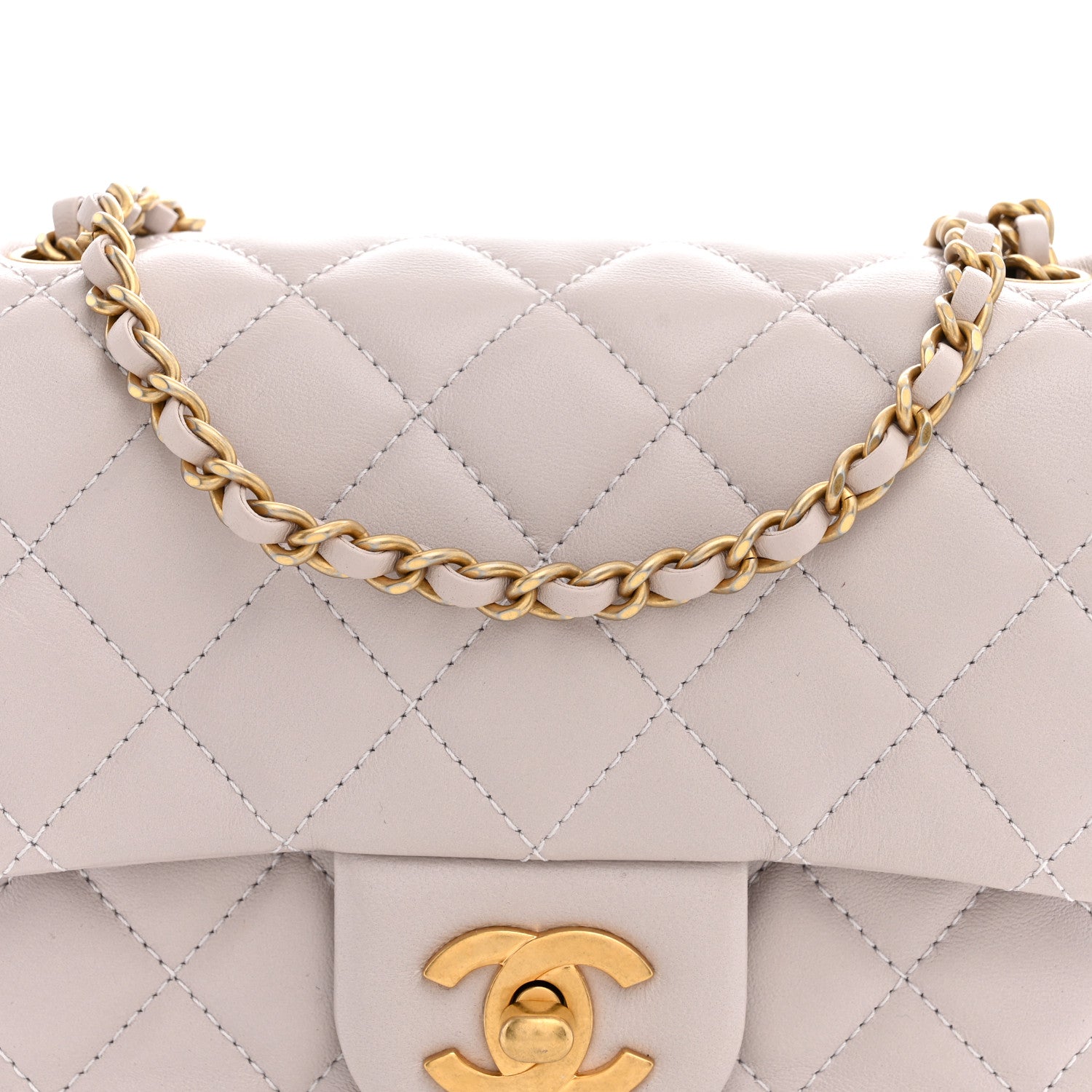 Chanel Lambskin Quilted CC Pearl Crush Mini Flap Light Purple 7 of 9