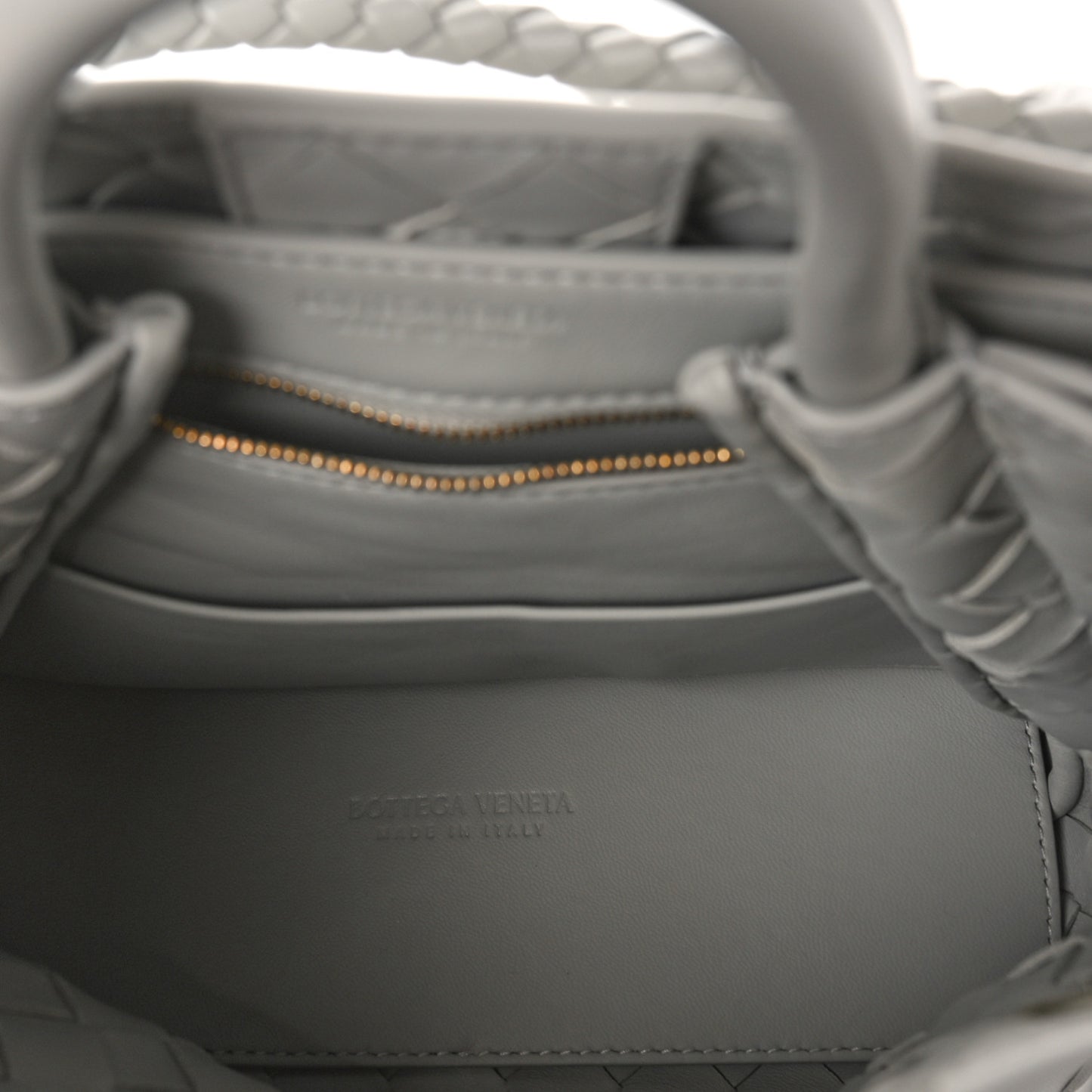 Nappa Intrecciato Small Andiamo Shoulder Bag Agate Grey