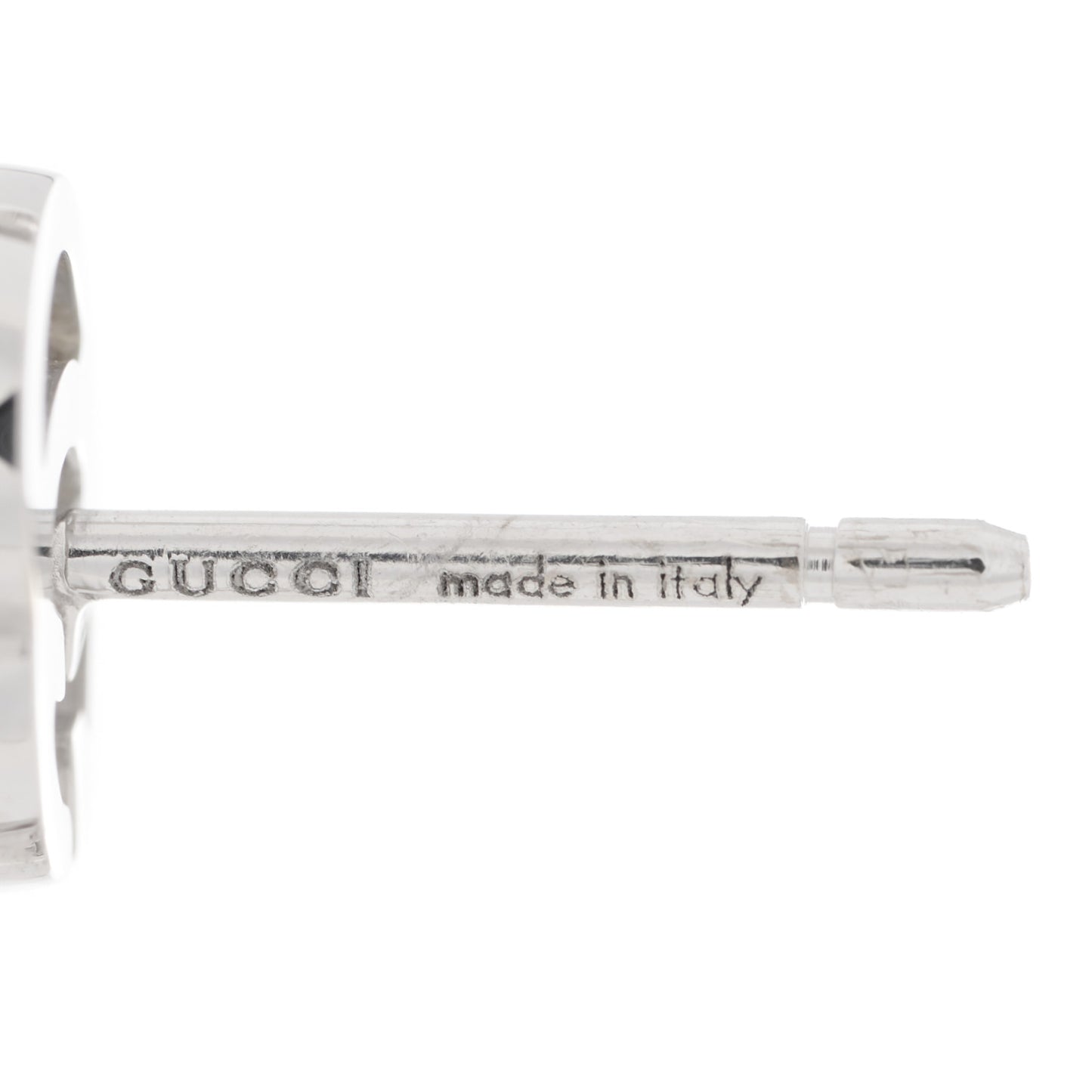 18K White Gold Diamond Mini Running G Earrings