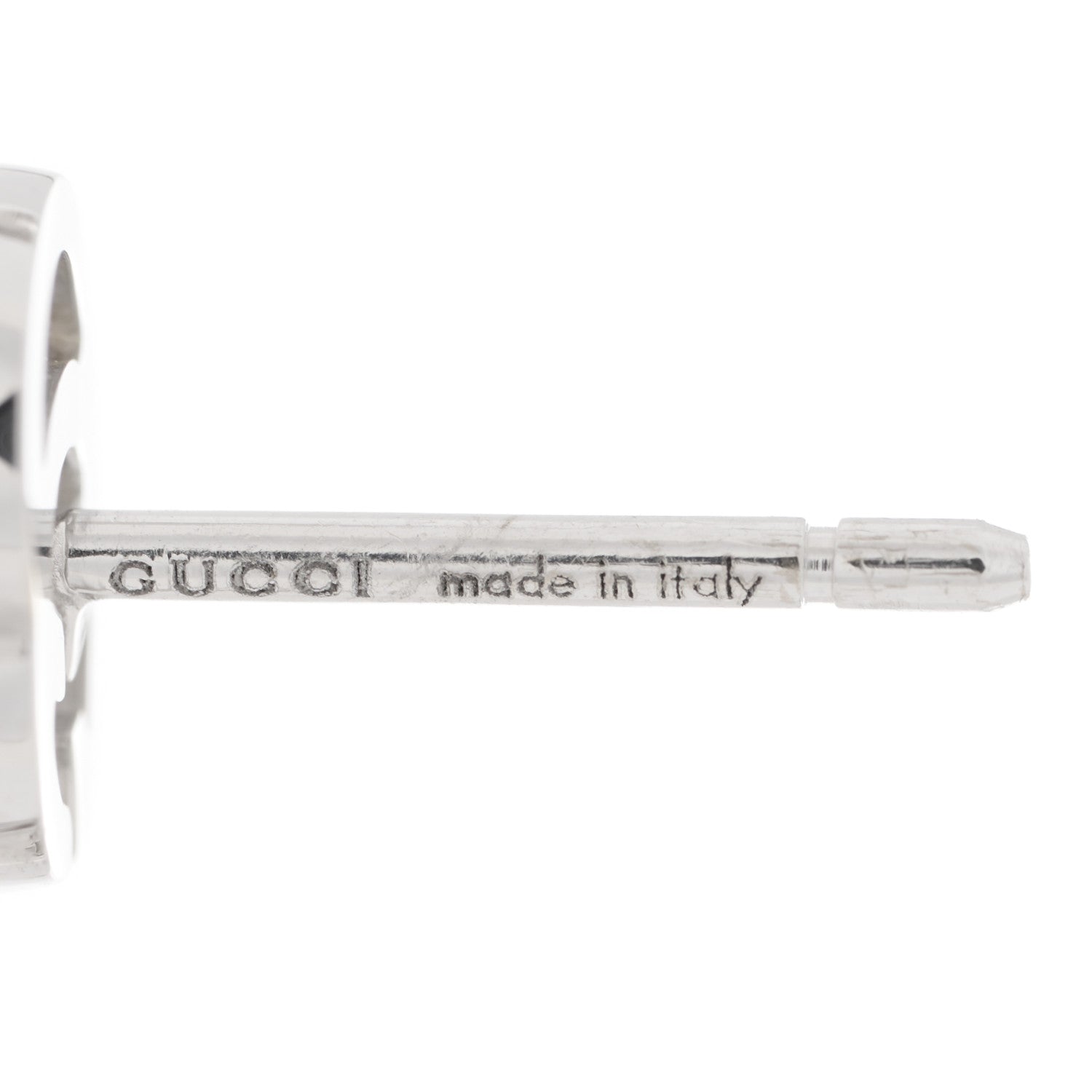 Gucci 18K White Gold Diamond Mini Running G Earrings 4 of 4