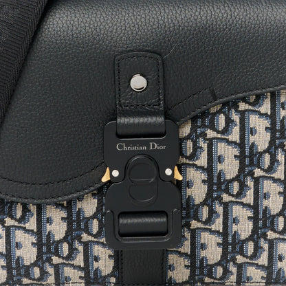 Christian Dior Oblique Jacquard Grained Calfskin Small Saddle Messenger Bag Beige Black 8 of 10